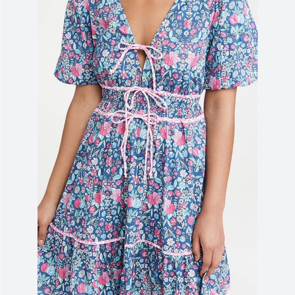 Shoshanna Weber Floral-print Ruffle-sleeve Dress